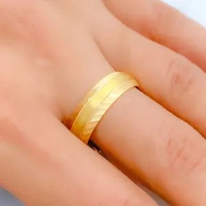 Artistic Brushed Gold 22k Gold Band