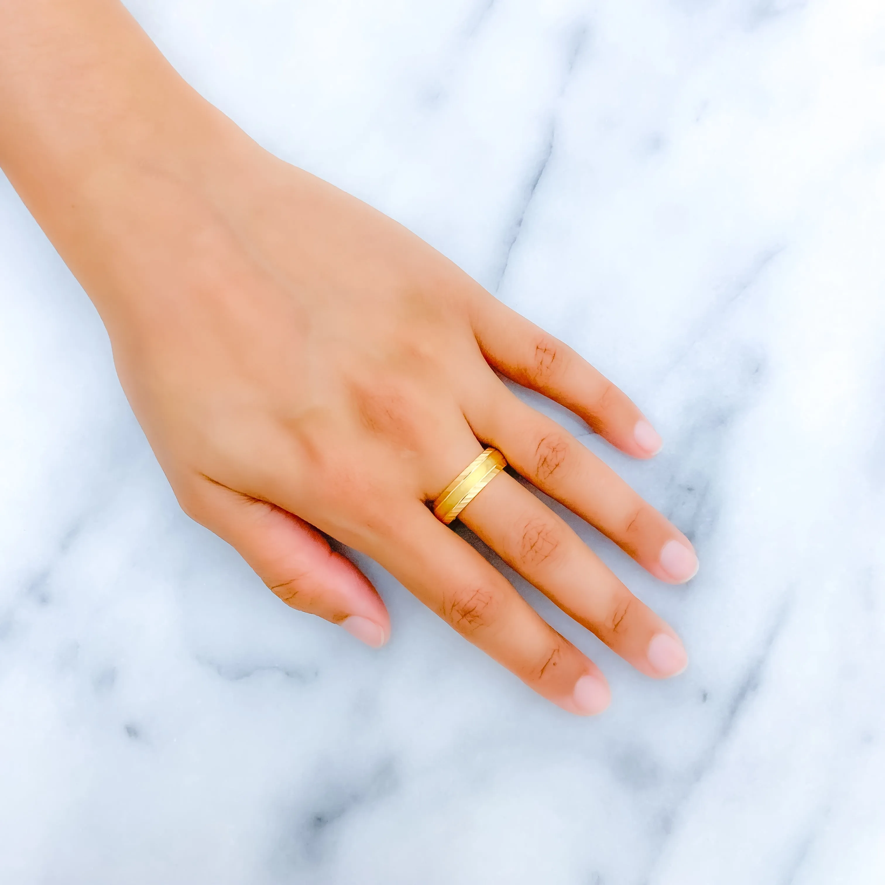 Artistic Brushed Gold 22k Gold Band