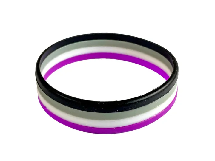 Asexual Flag Pride Silicone Wrist Band