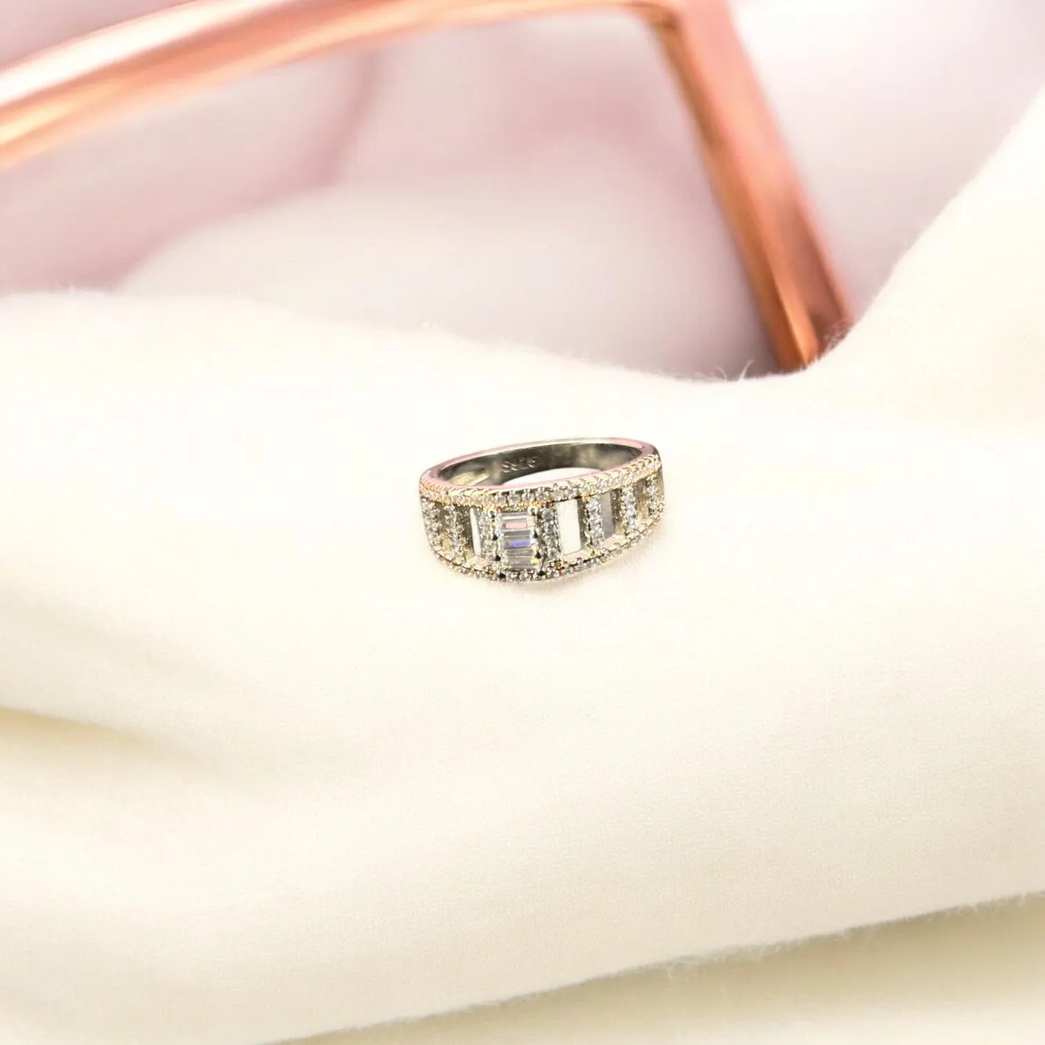Baguette CZ Premium 925 silver Ring