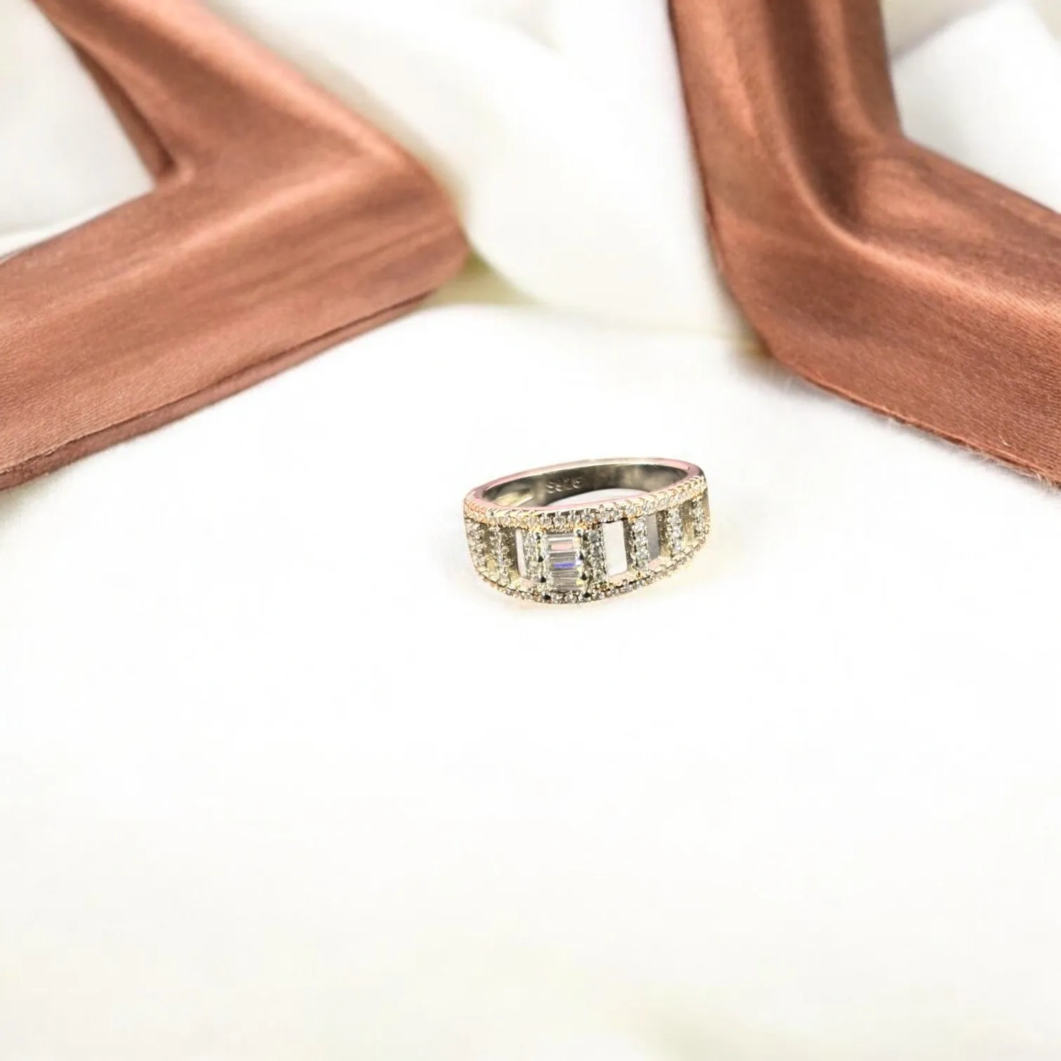 Baguette CZ Premium 925 silver Ring
