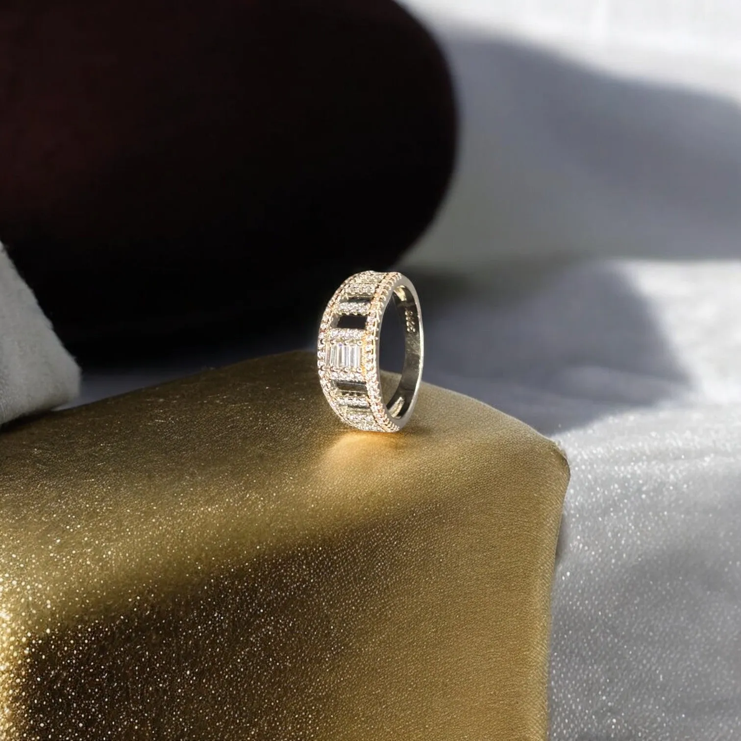 Baguette CZ Premium 925 silver Ring