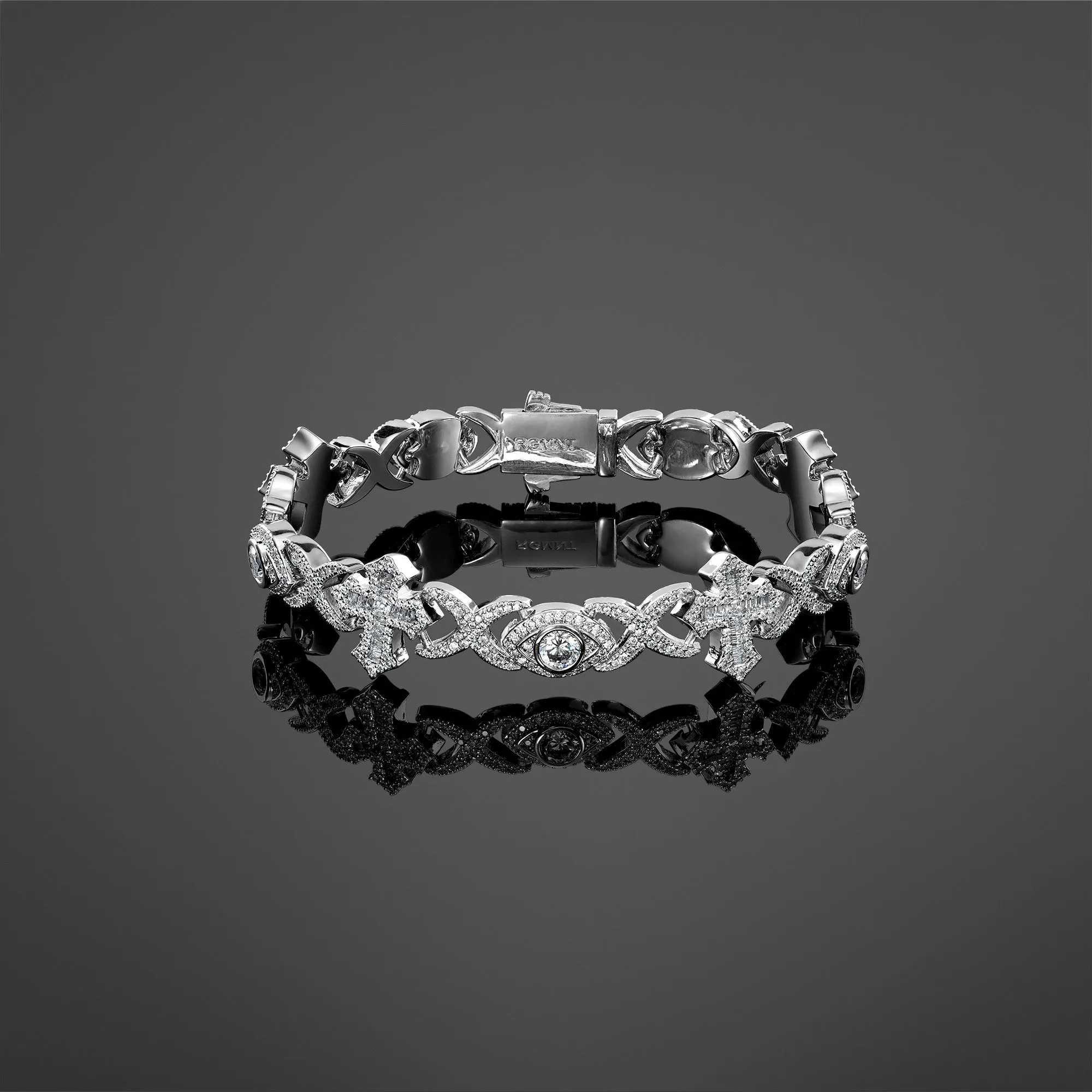 Baguette Evil Eye Cross Bracelet - RG3013