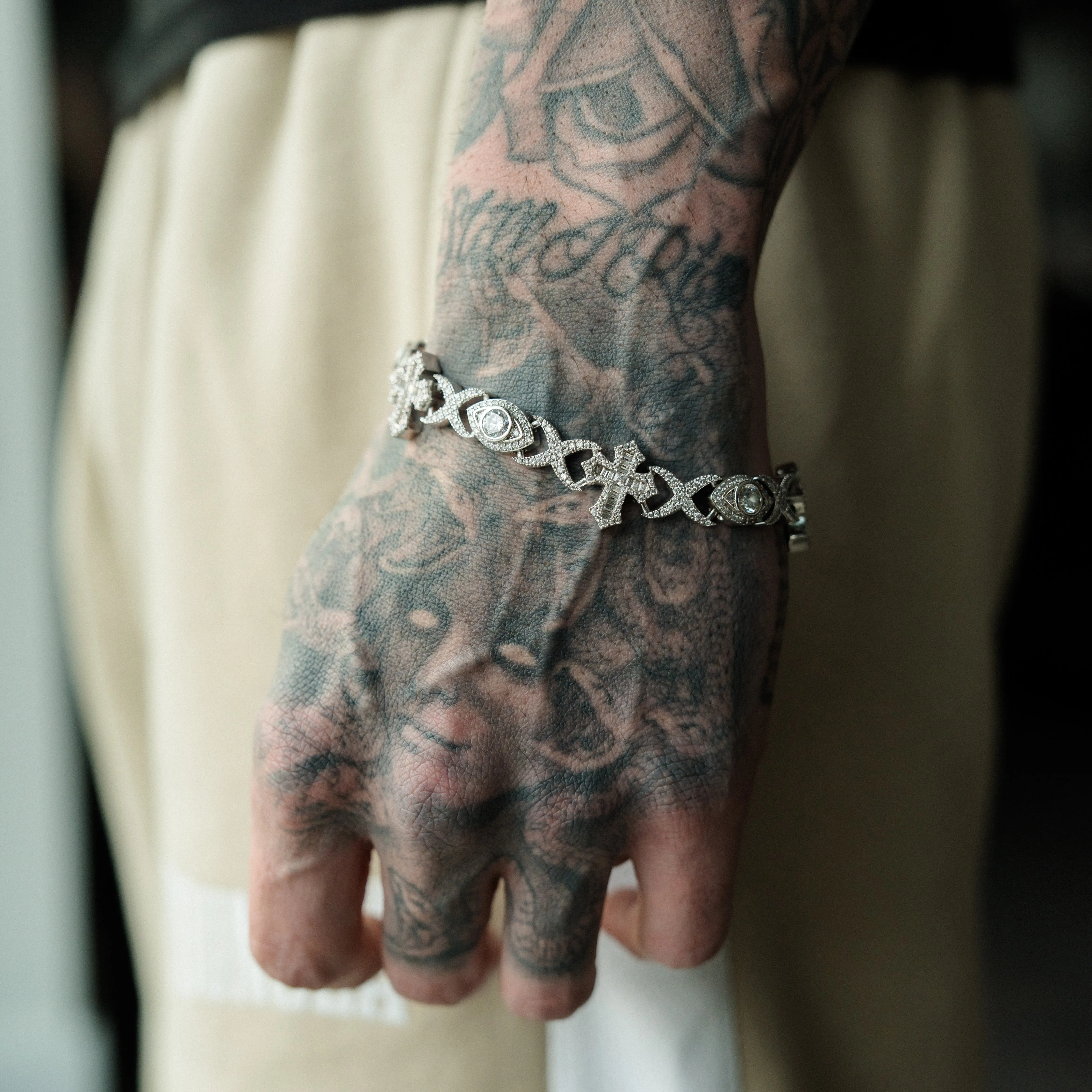 Baguette Evil Eye Cross Bracelet - RG3013