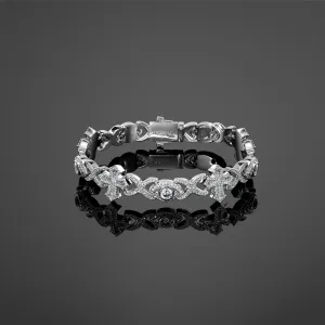 Baguette Evil Eye Cross Bracelet - RG3013