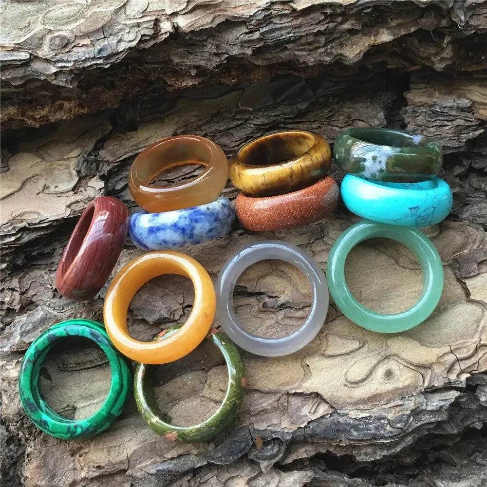 Banded Agate Ring | Gemstone Band | Healing Stone | Statement Jewelry | Gift