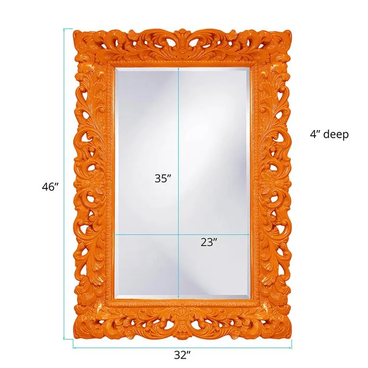 Barcelona Mirror- Glossy Orange 33" W x 45" H