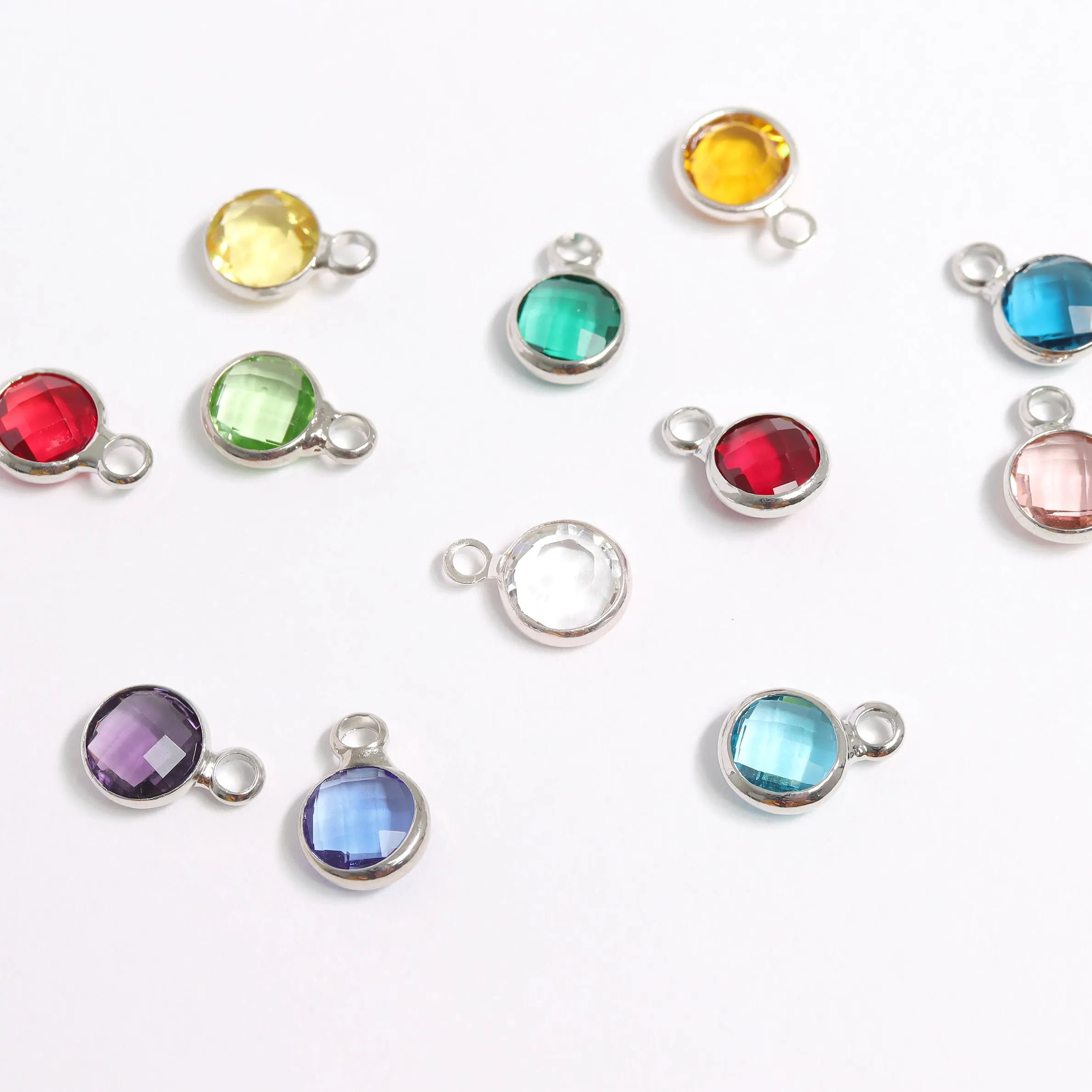 Birthstone Colored CZ Charms / SBB0034