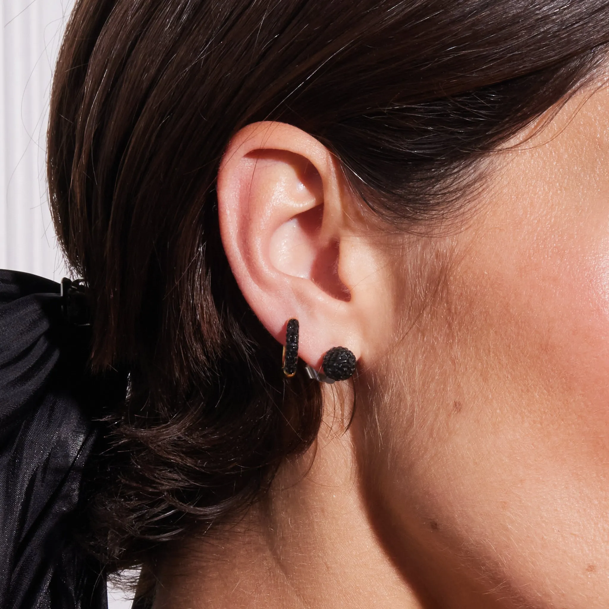 Black Sparkle Ball™ Stud Earrings