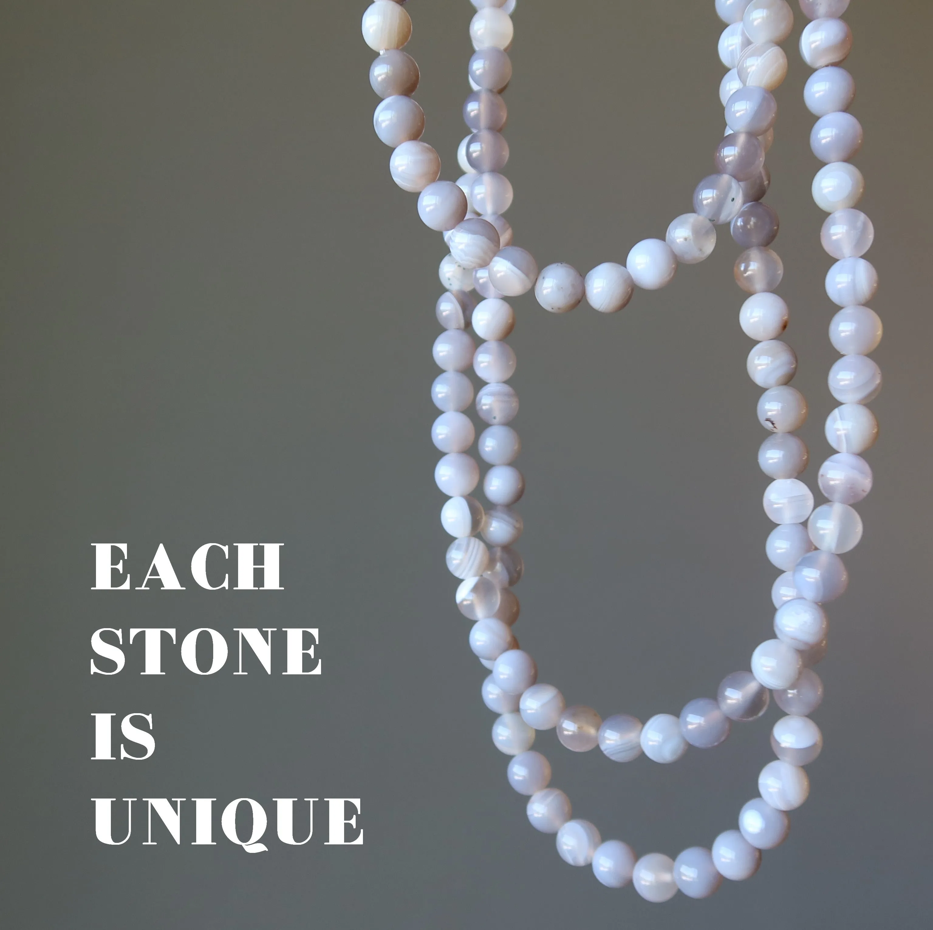 Botswana Agate Necklace Art Beauty Silver Gray Creation