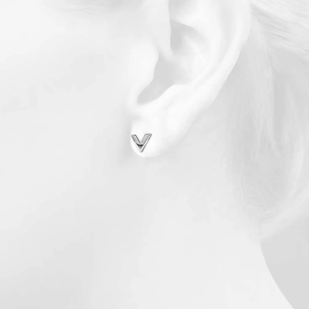 Boxed Bellatrix Star Bangle & V-Style Stud Earrings Set in White Gold