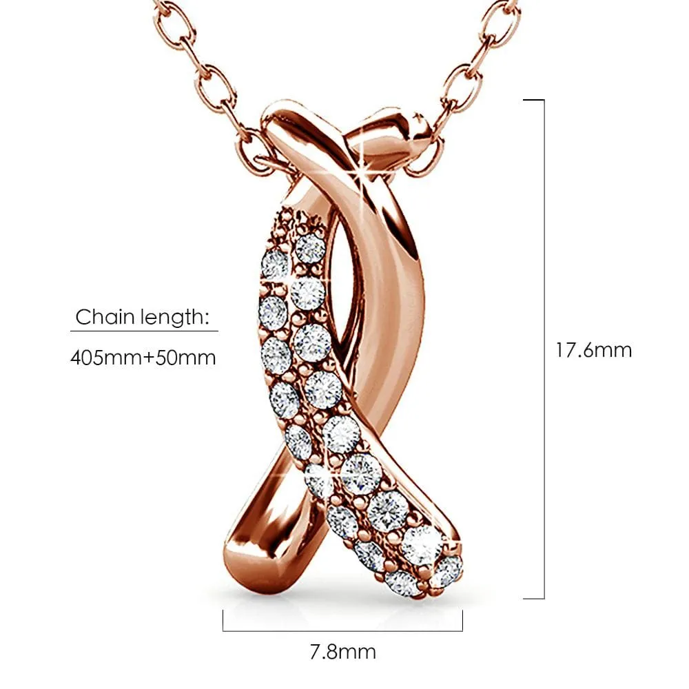 Boxed Intertwined Rose Gold Set Embellished with SWAROVSKI® Crystals