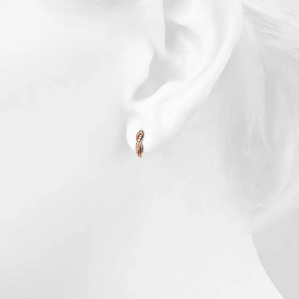 Boxed Intertwined Rose Gold Set Embellished with SWAROVSKI® Crystals