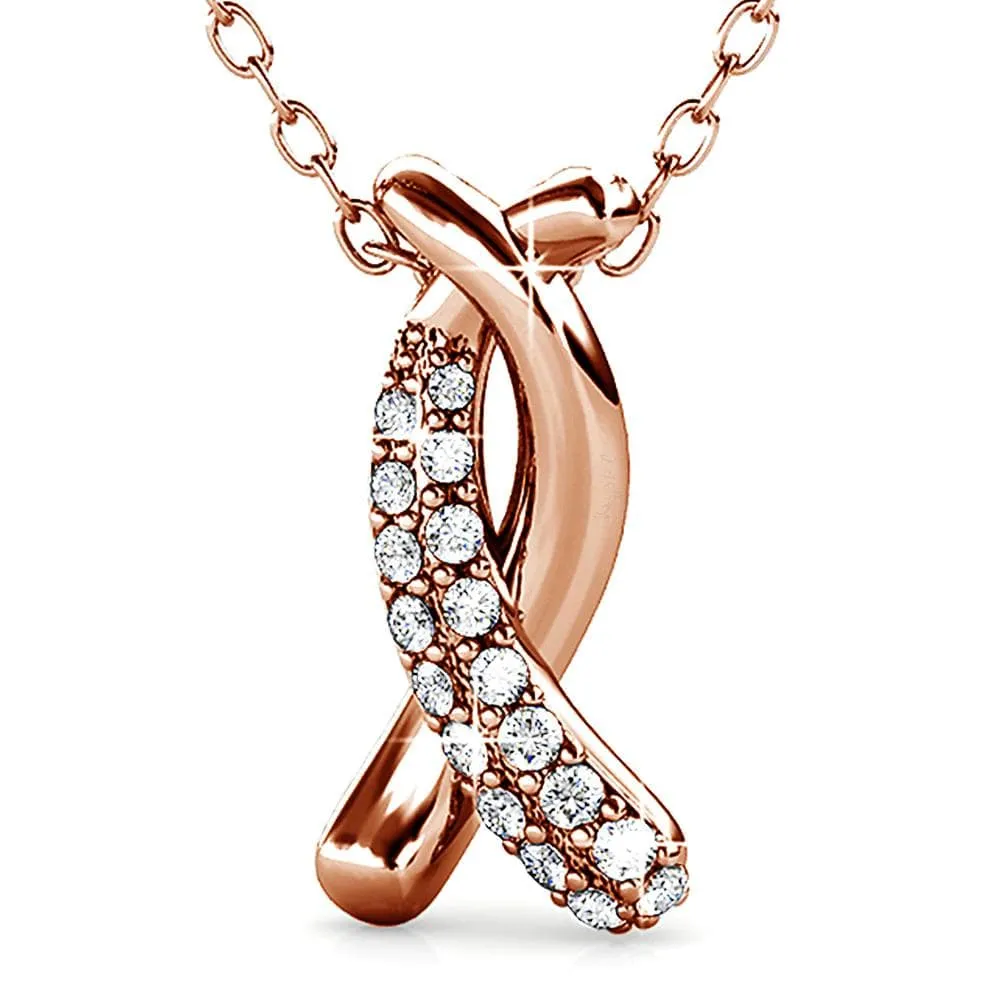 Boxed Intertwined Rose Gold Set Embellished with SWAROVSKI® Crystals