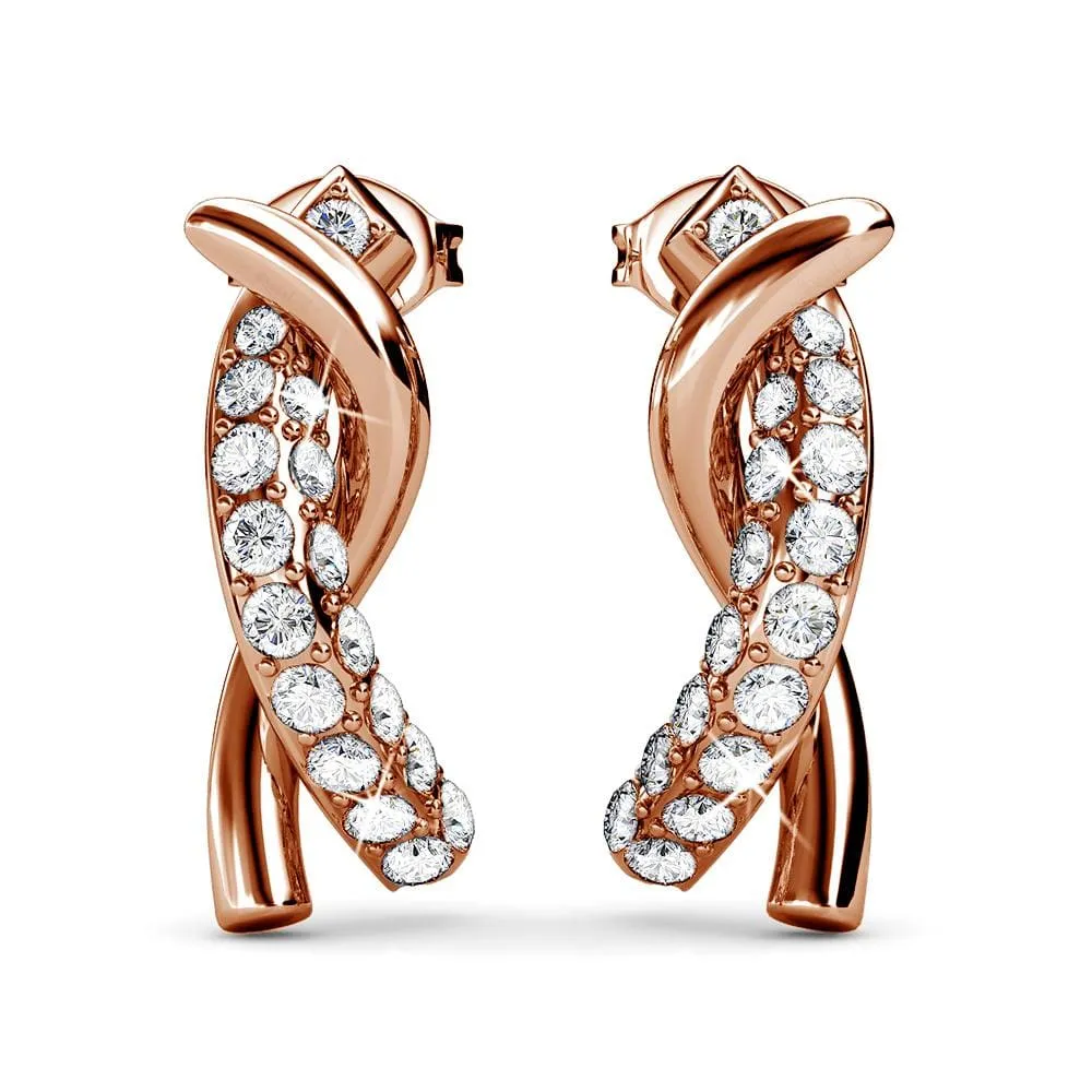 Boxed Intertwined Rose Gold Set Embellished with SWAROVSKI® Crystals