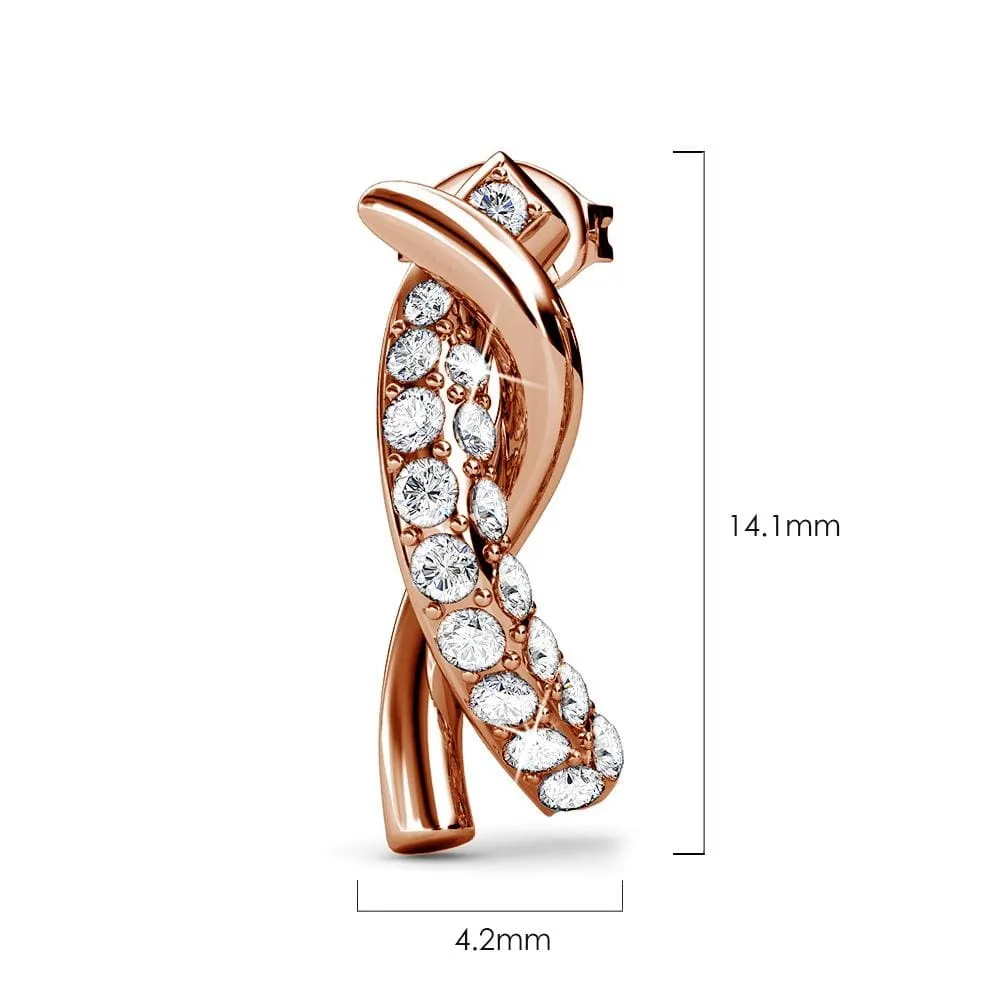 Boxed Intertwined Rose Gold Set Embellished with SWAROVSKI® Crystals