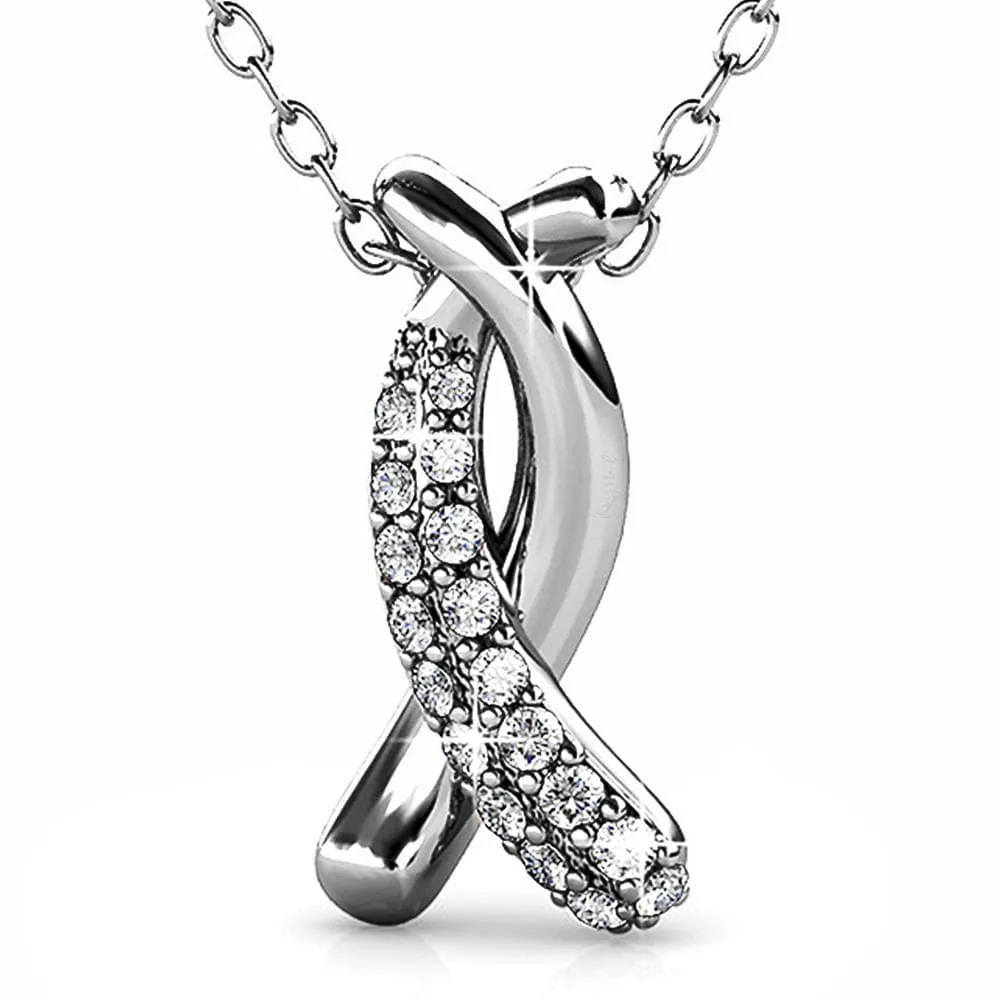Boxed Intertwined White Gold Set Embellished with SWAROVSKI® Crystals