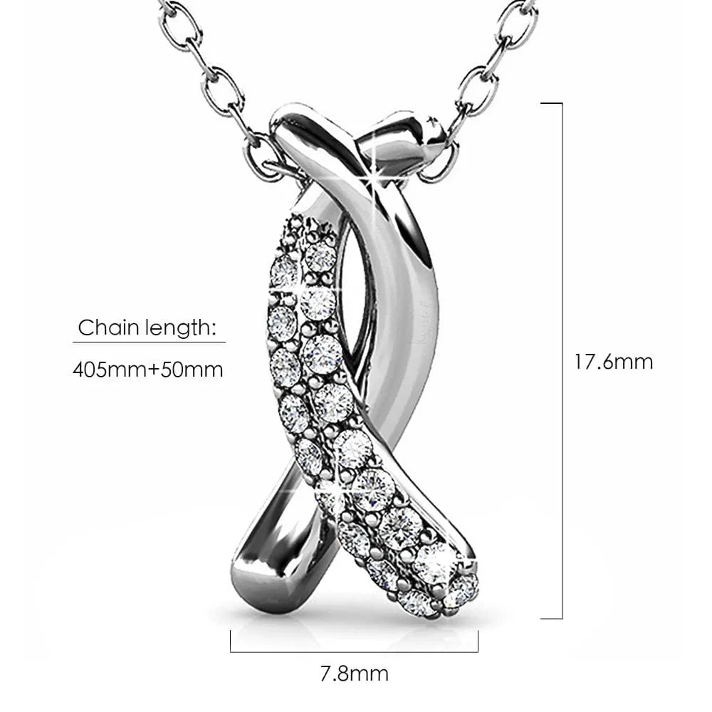 Boxed Intertwined White Gold Set Embellished with SWAROVSKI® Crystals