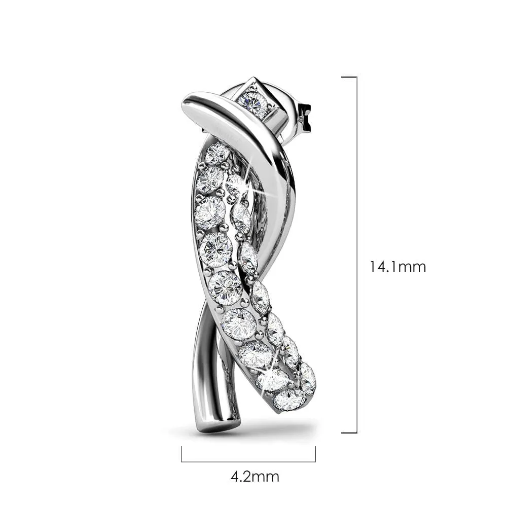 Boxed Intertwined White Gold Set Embellished with SWAROVSKI® Crystals