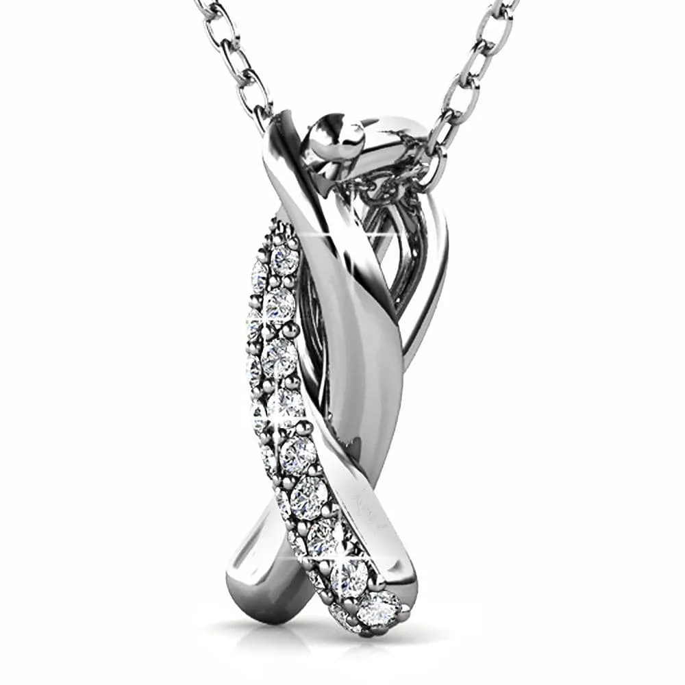 Boxed Intertwined White Gold Set Embellished with SWAROVSKI® Crystals
