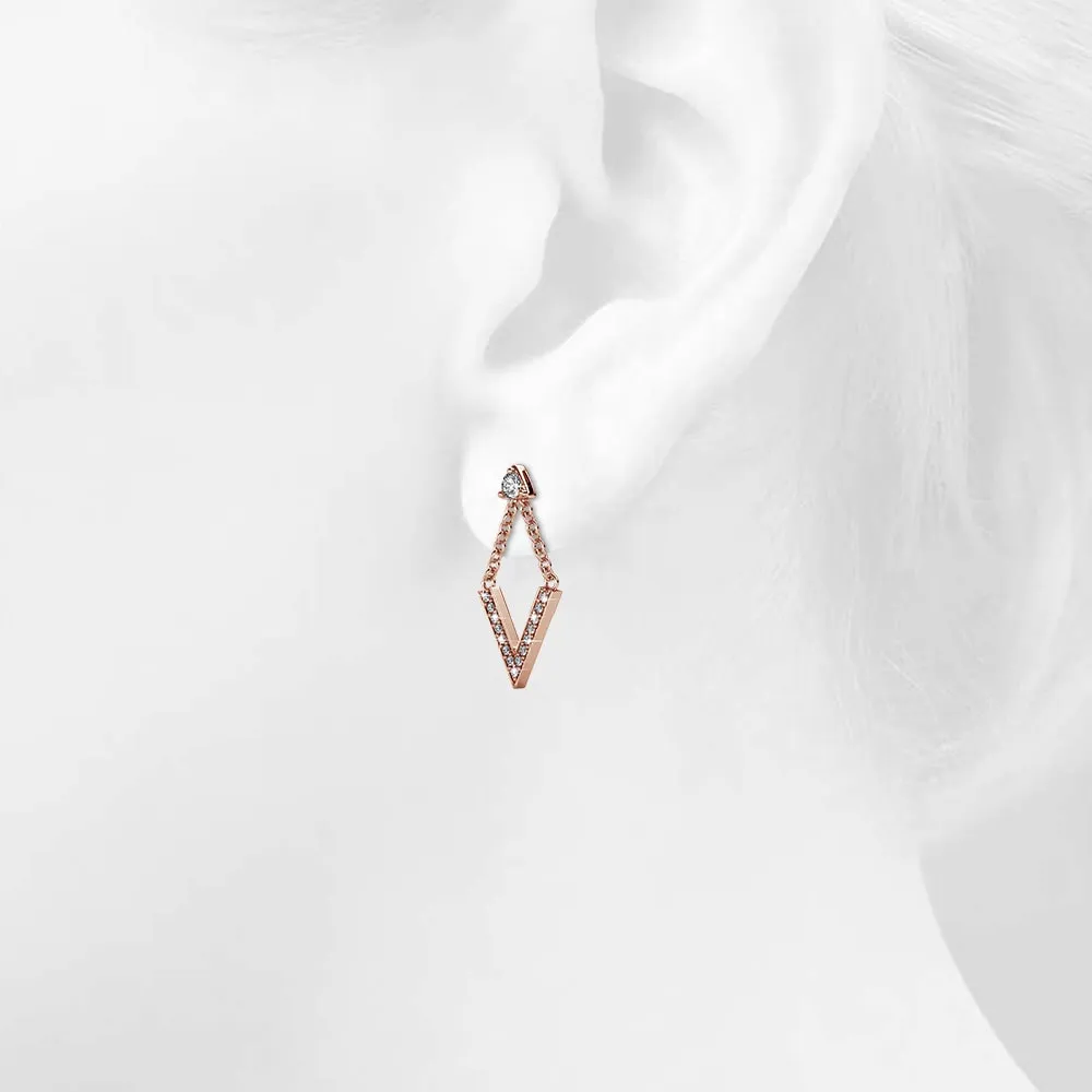 Boxed Luxury V Shaped Rose Gold Set Embellished with SWAROVSKI® Crystals