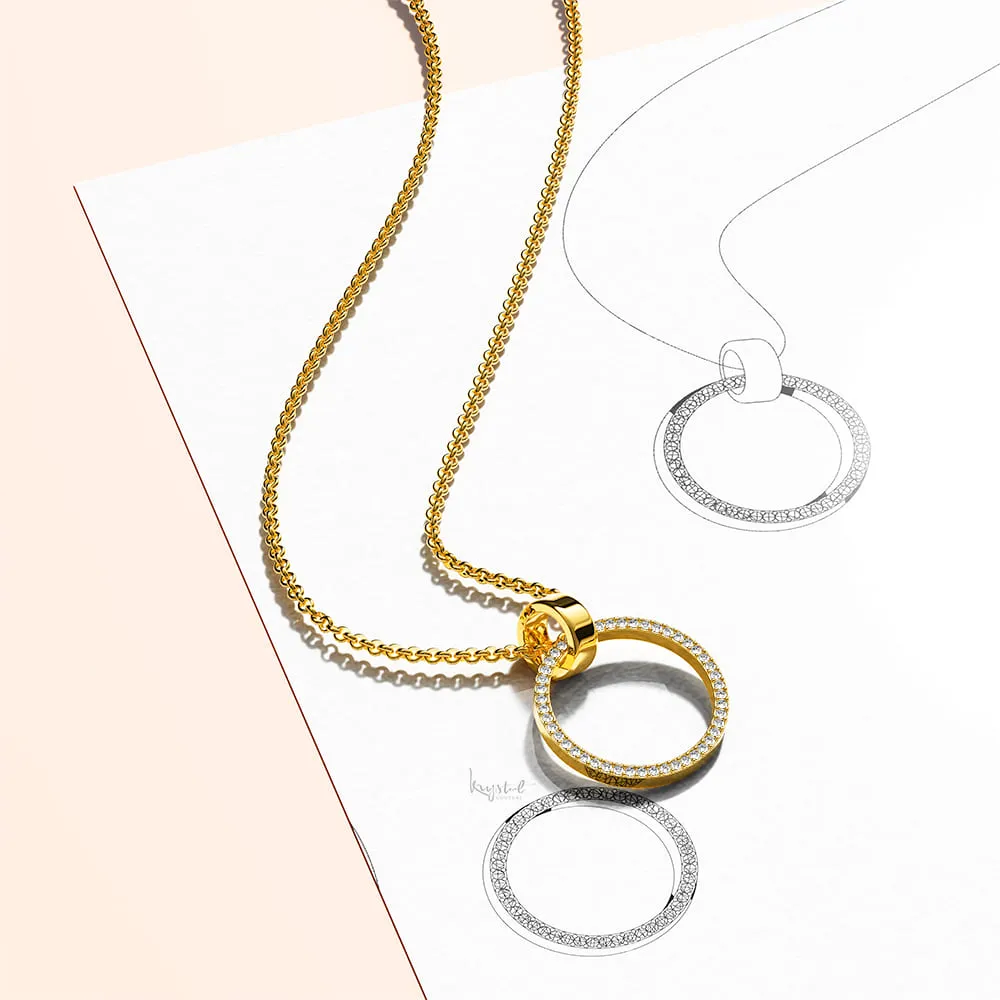 Boxed Orbit Earrings & Necklace Set with SWAROVSKI® Crystal in Gold