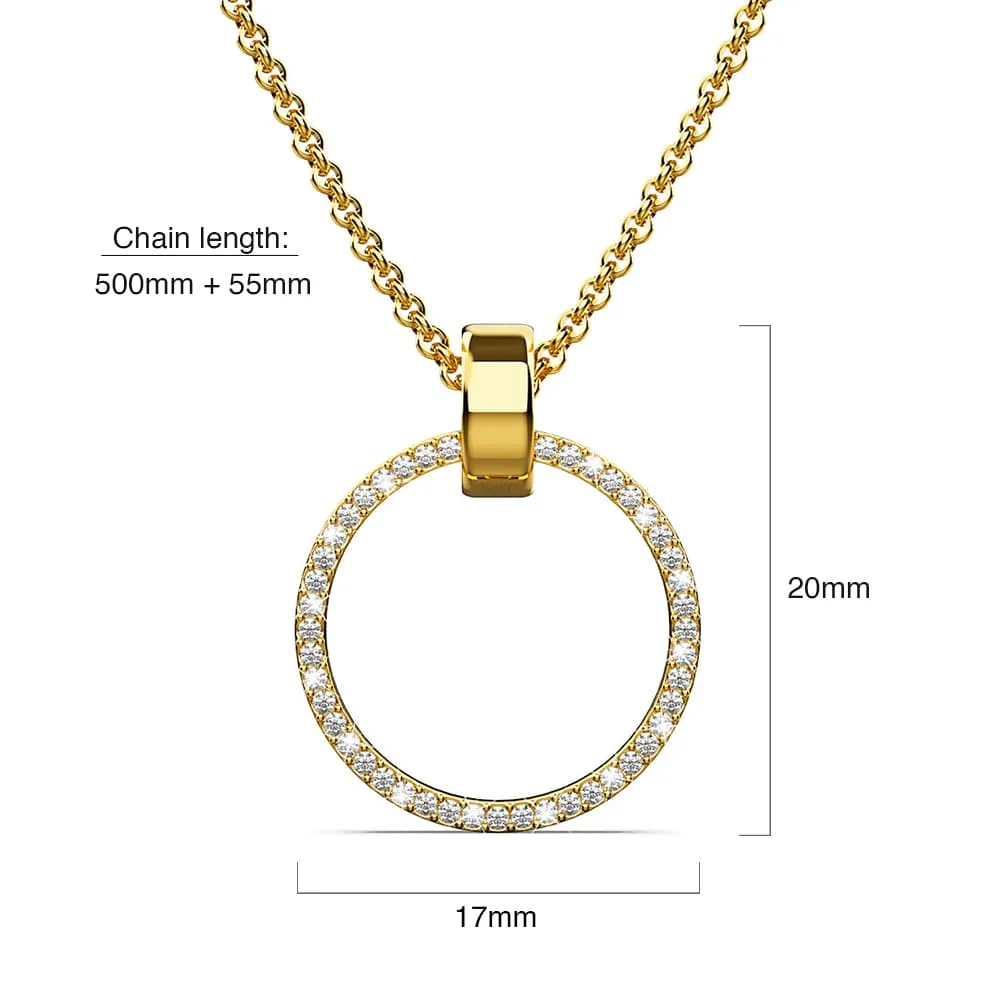 Boxed Orbit Earrings & Necklace Set with SWAROVSKI® Crystal in Gold