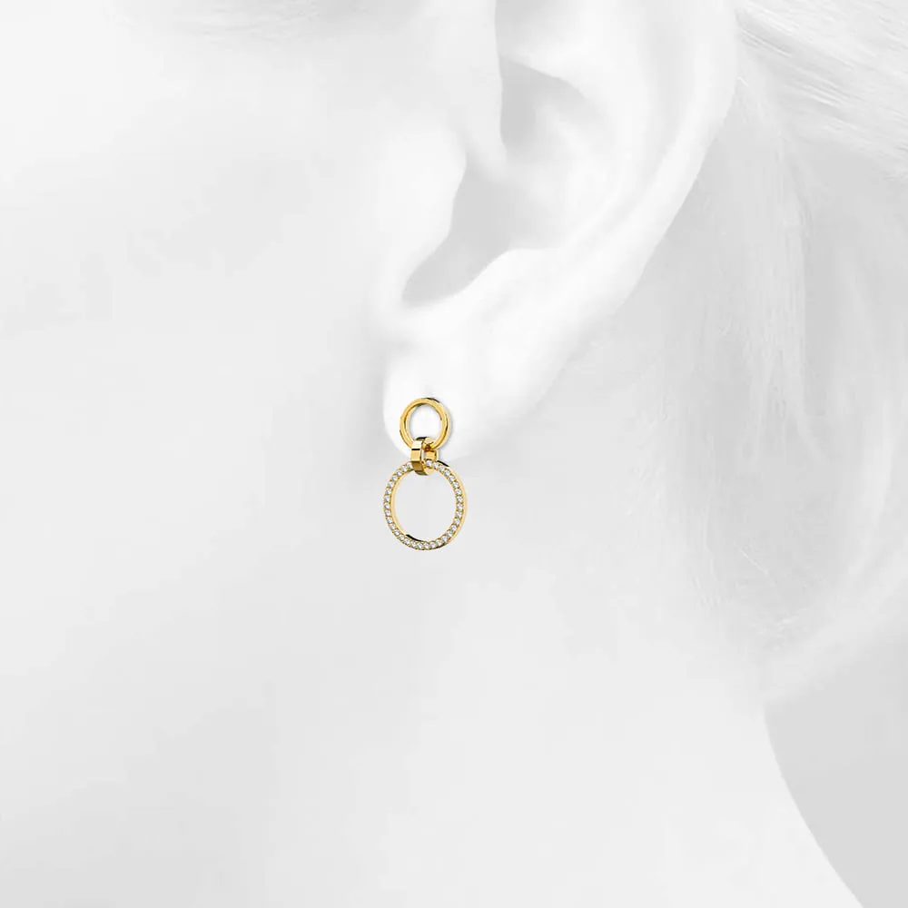 Boxed Orbit Earrings & Necklace Set with SWAROVSKI® Crystal in Gold