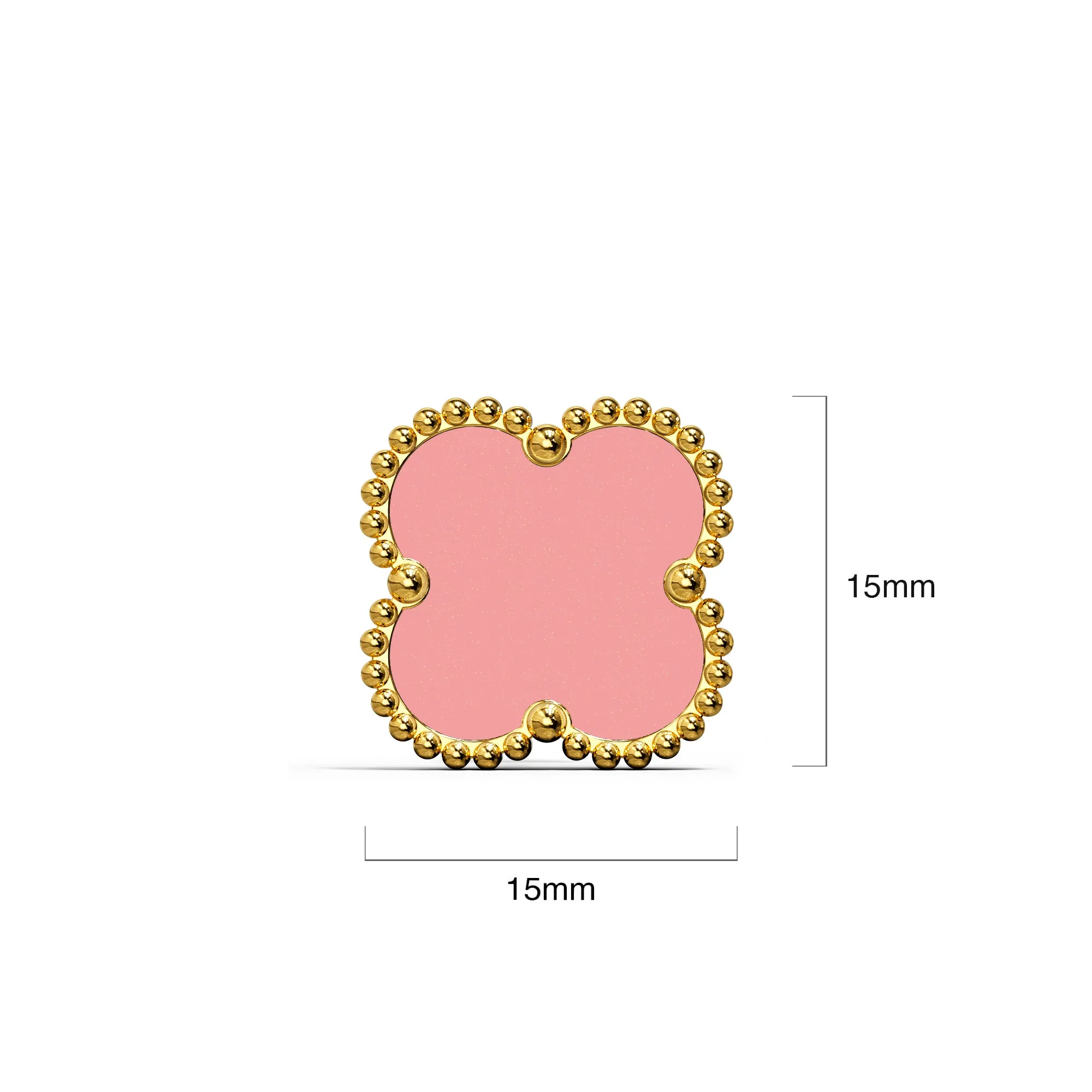 Boxed Pink Clover Bracelet and Earrings Set