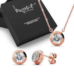 Boxed Rose Mount Rose Gold Set Embellished with SWAROVSKI® Crystals