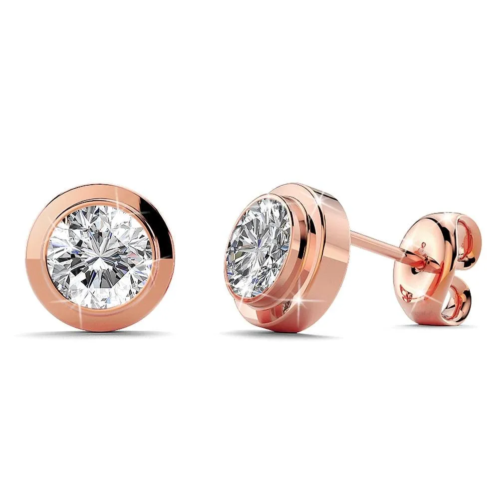 Boxed Rose Mount Rose Gold Set Embellished with SWAROVSKI® Crystals
