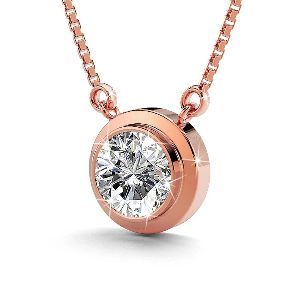 Boxed Rose Mount Rose Gold Set Embellished with SWAROVSKI® Crystals
