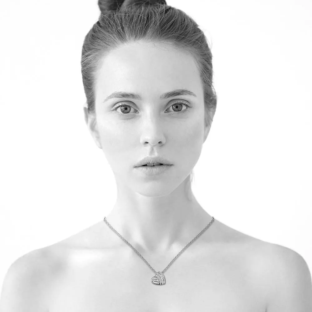 Boxed Timeless Heart Shaped White Gold Set Embellished with SWAROVSKI® Crystals