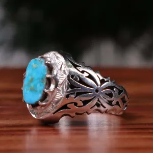 Celestial Oasis Turquoise (Feroza) Sterling Silver Ring