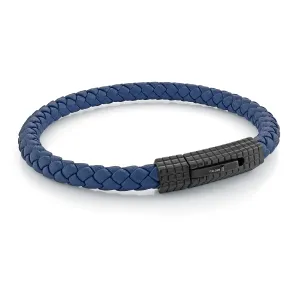 Checkered Clasp Leather Bracelet 6mm