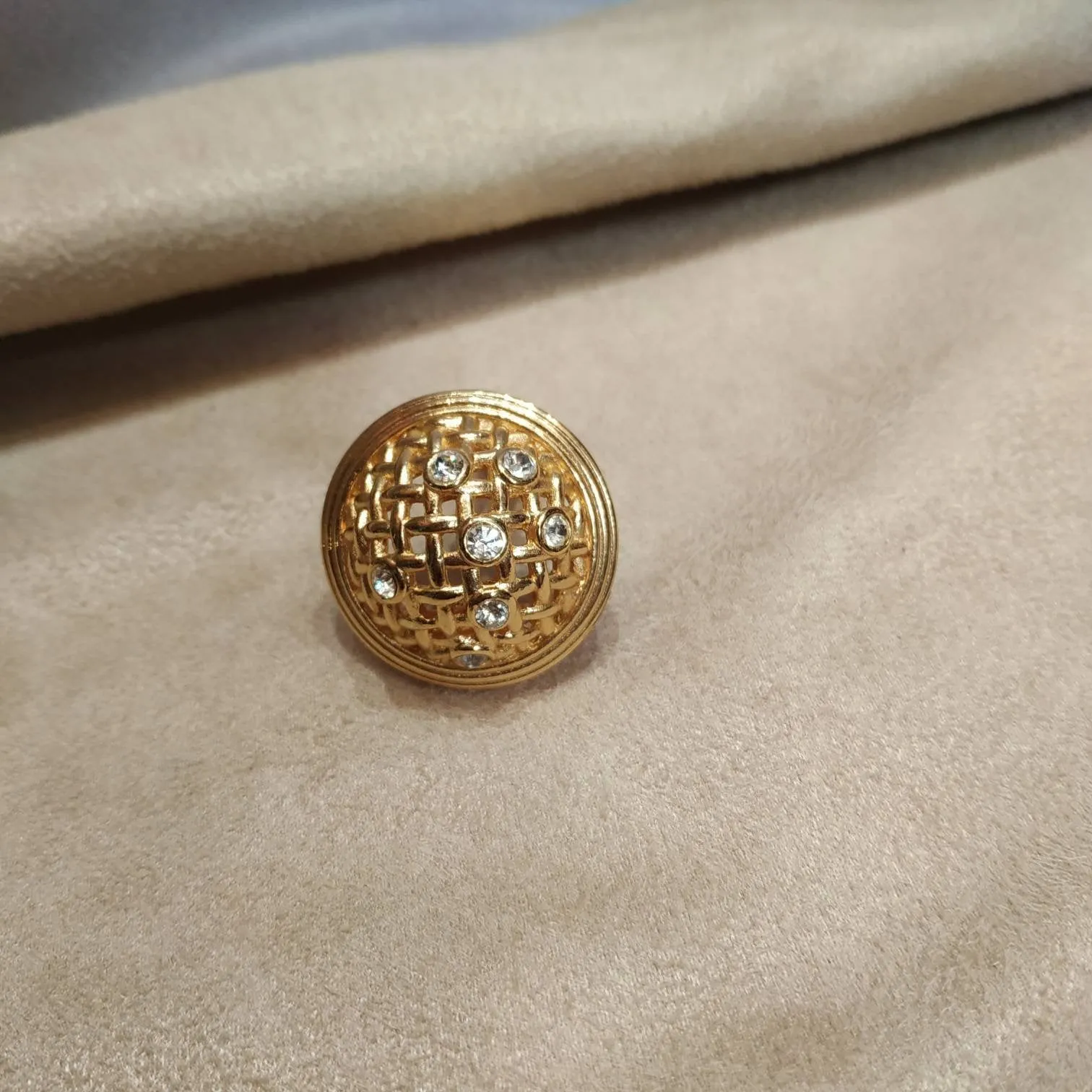 Christian Dior Earrings vintage gold weaving clip on