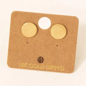 Circle Disc Stud Earrings