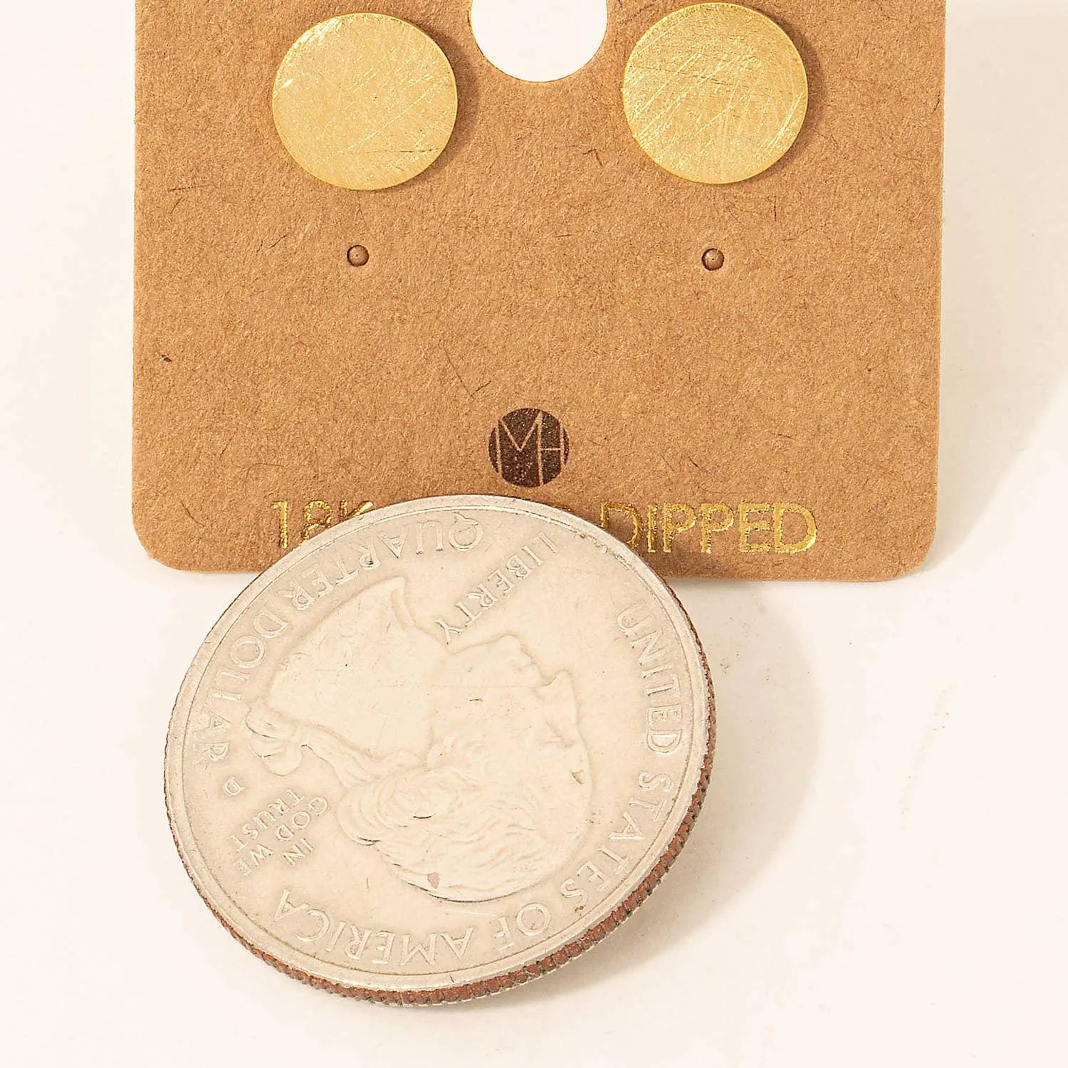 Circle Disc Stud Earrings