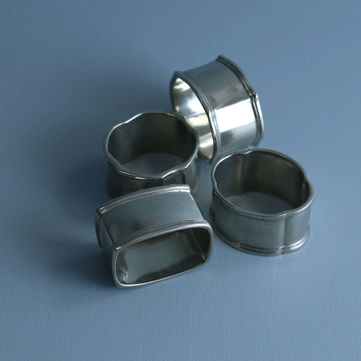 Classic Pewter Napkin Rings / Set of 4