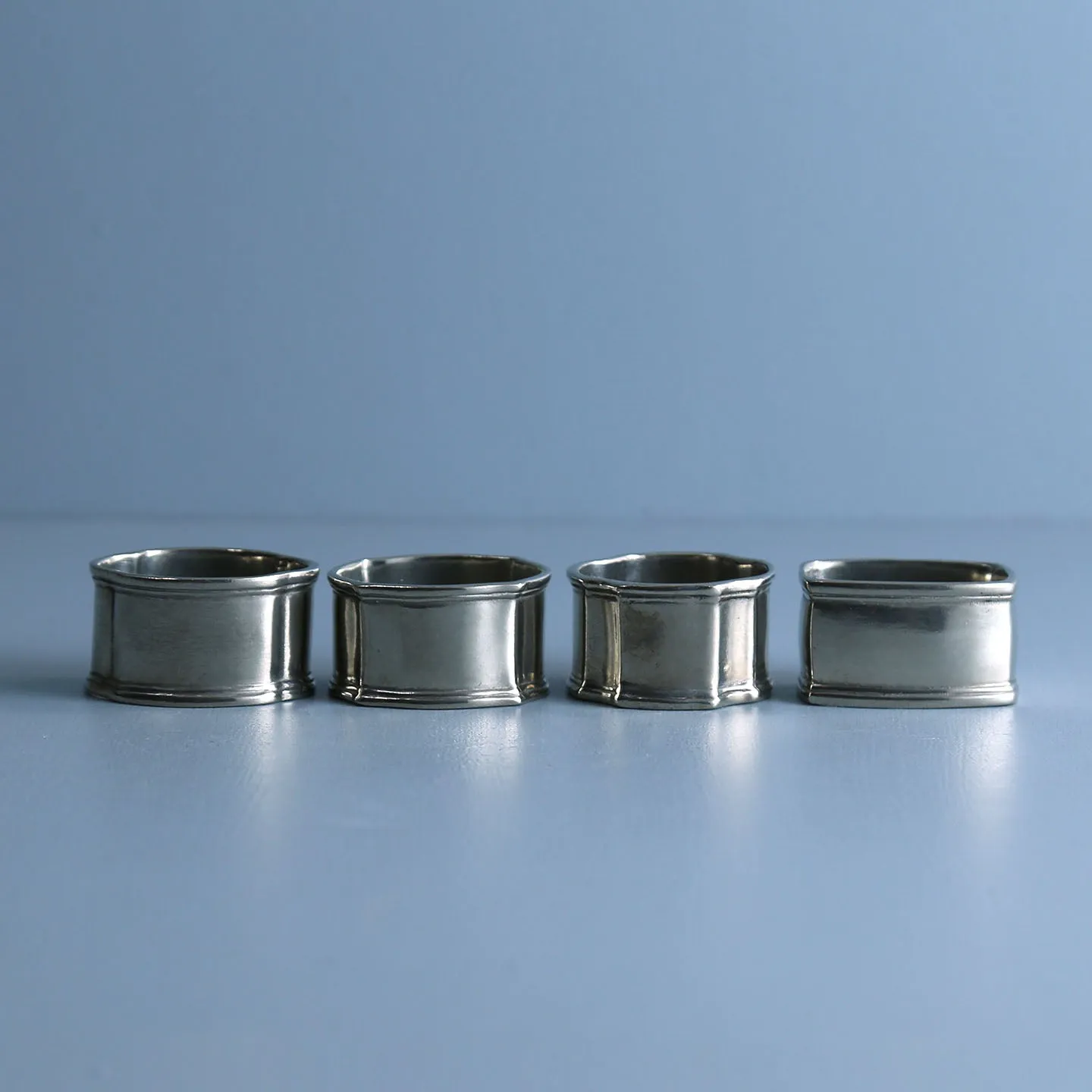 Classic Pewter Napkin Rings / Set of 4
