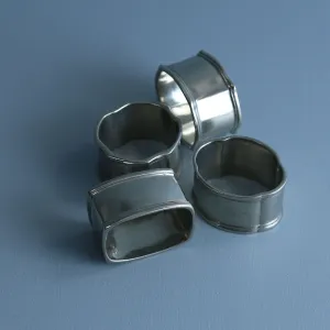 Classic Pewter Napkin Rings / Set of 4