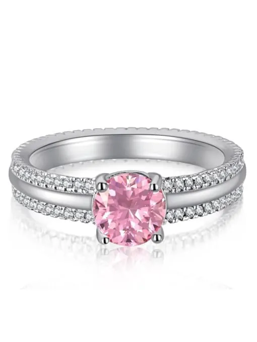 Cocktail Solitaire Ring 925 Sterling Silver Zircon Waterproof Tarnish Free Luxury Statement Engagement Fashion Rings