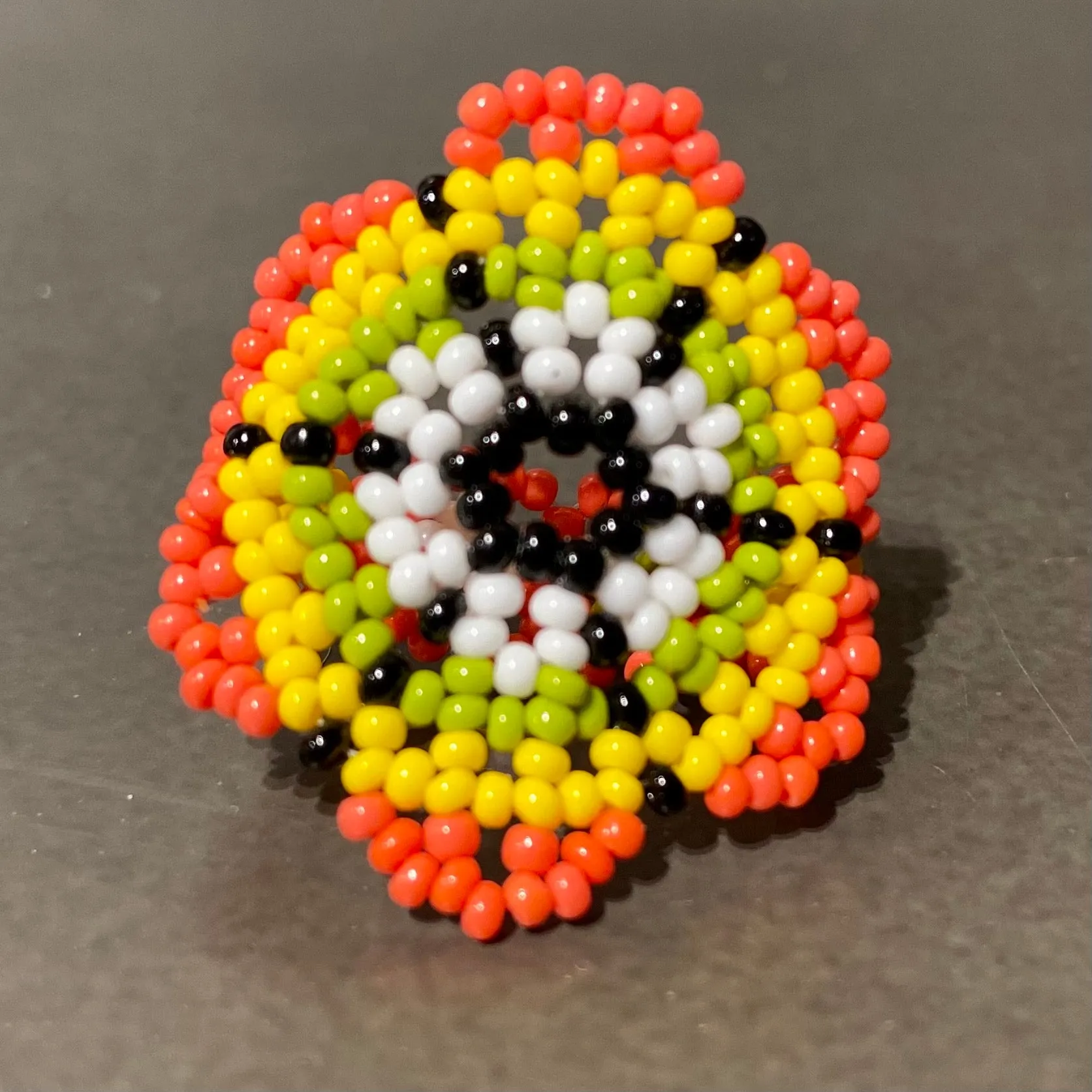 Colorful Beaded Flower Rings -- Guerrero, Mexico