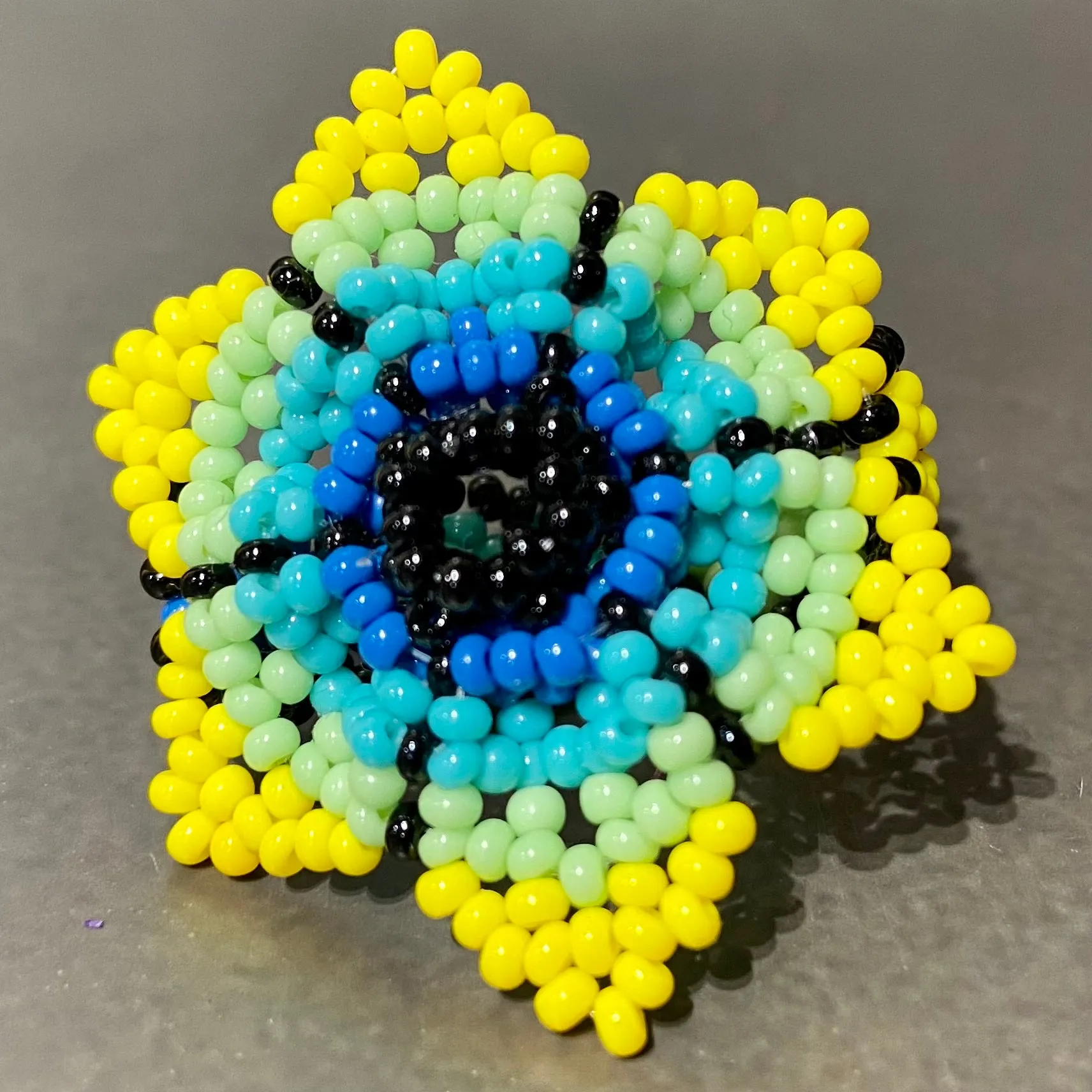 Colorful Beaded Flower Rings -- Guerrero, Mexico