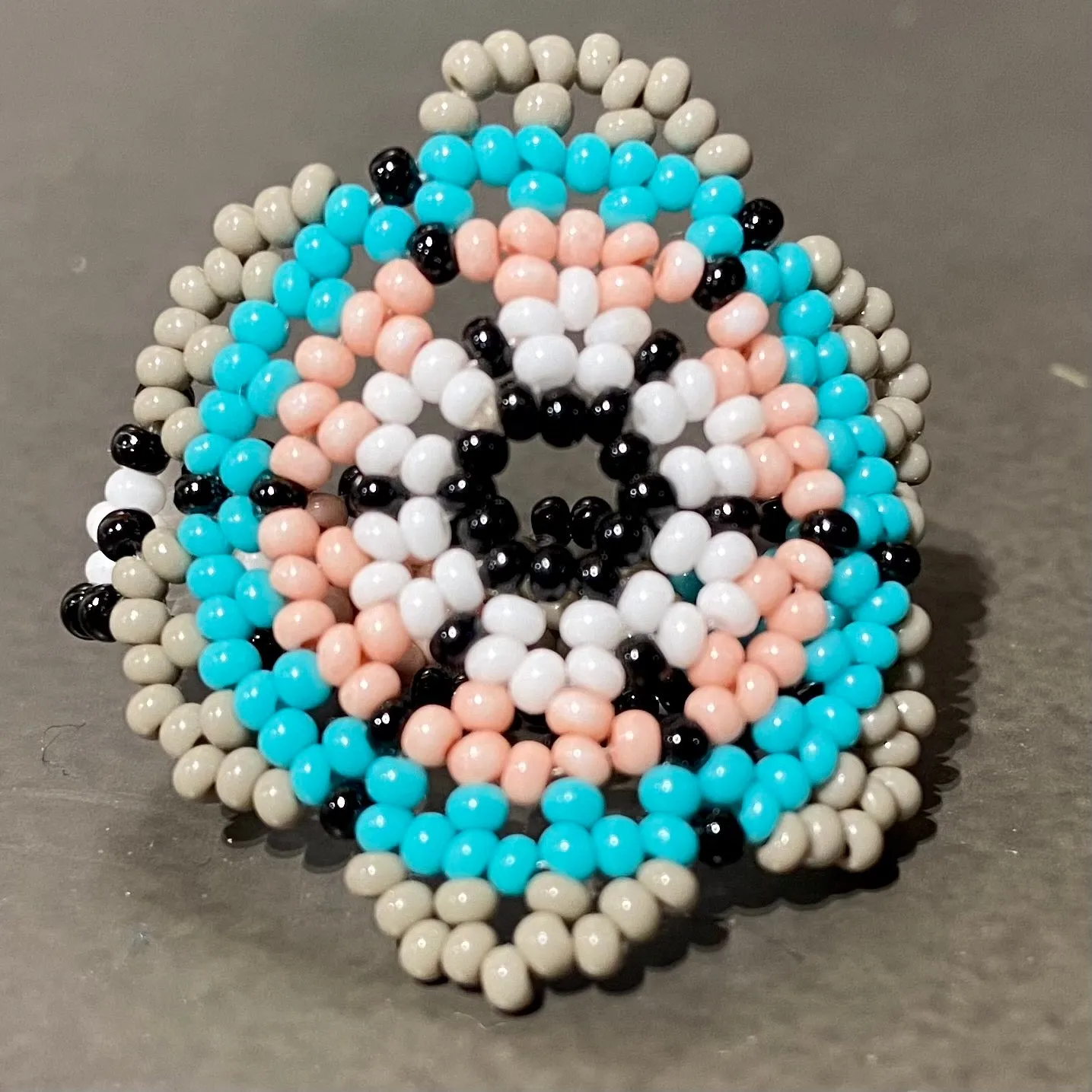 Colorful Beaded Flower Rings -- Guerrero, Mexico
