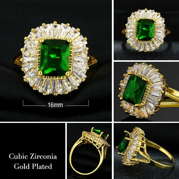 Colorful Party Jewelry AAA Cubic Zirconia Rings For Womens 18K Gold Plated Exaggerated Ring Accessories