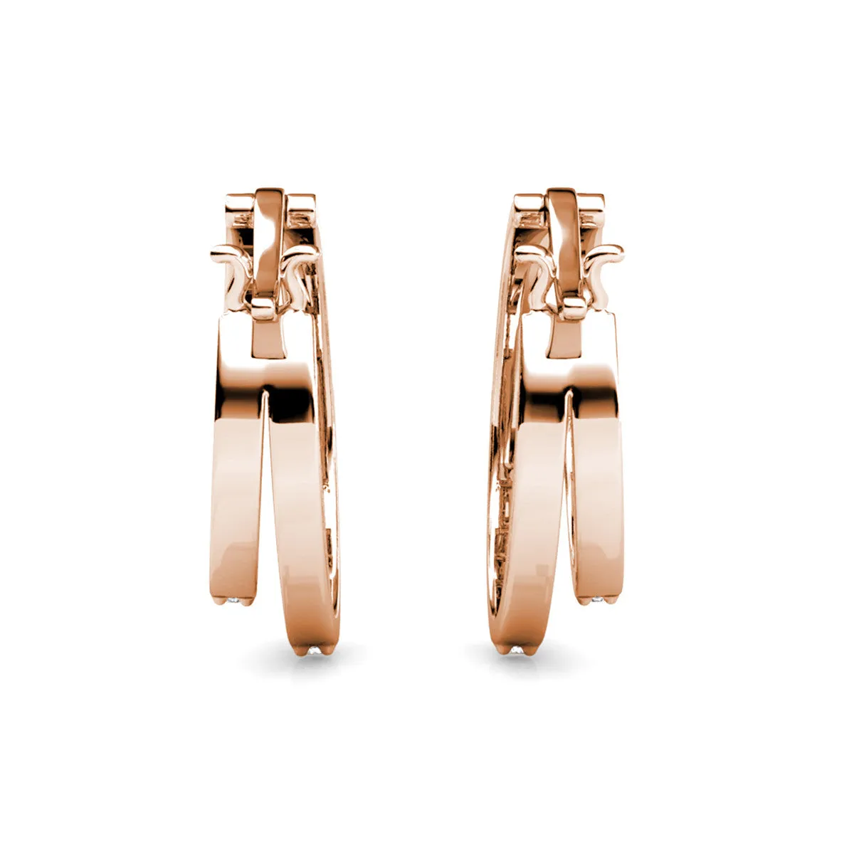 Corina 18k White Gold Plated Hoop Earrings with Swarovski Crystals