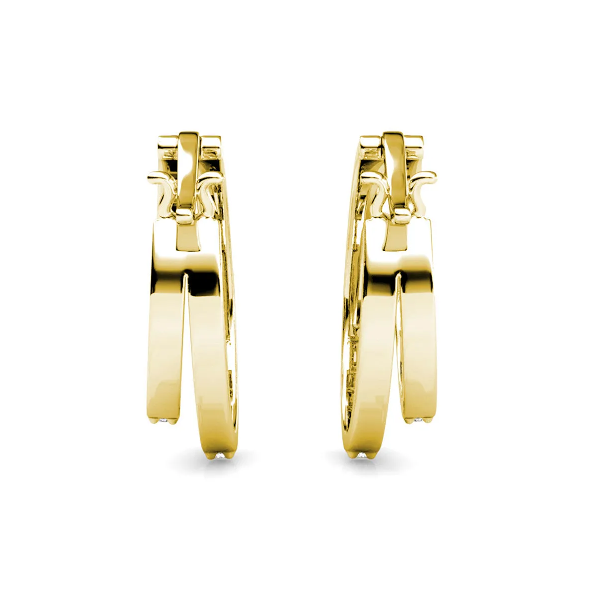 Corina 18k White Gold Plated Hoop Earrings with Swarovski Crystals