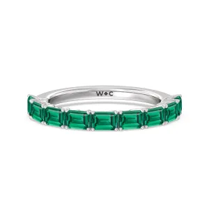 Created Emerald East-West Modern Trellis Anniversary Ring