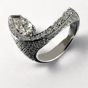 Crystal Water Drop Stone Ring